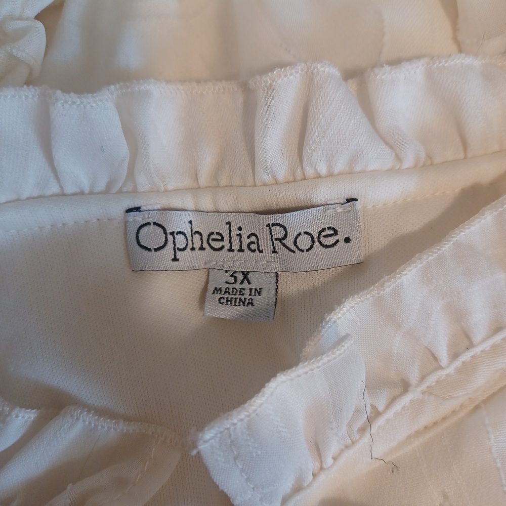 Ophelia Roe Cream Textured Ruffle Dress - Size 3X - Picture 2 of 7